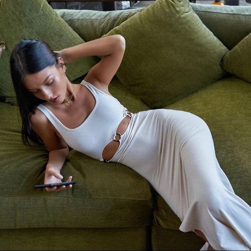 Sleeveless Hollow Elegant Maxi Dress