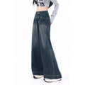 Button Waist Baggy Wide Leg Street Jean