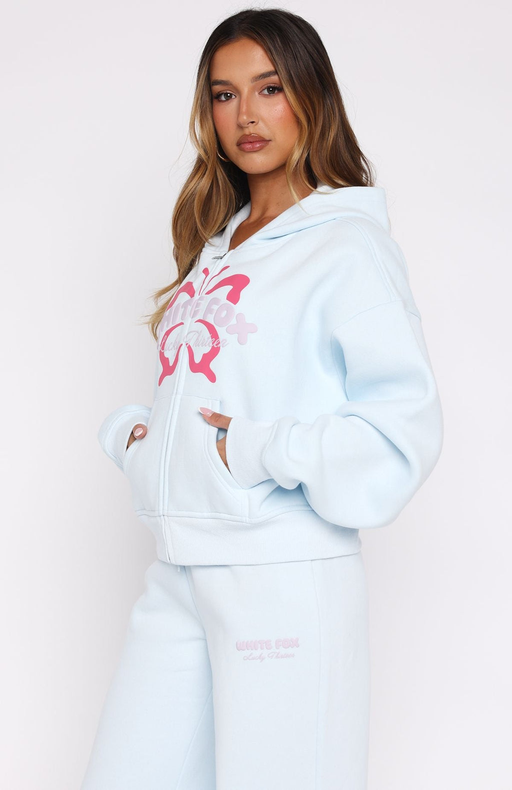 Lucky Thirteen Audrina Boxy Blue Hoodie