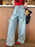 Washed Bow Baggy Wide Leg Y2K Street Jean