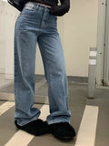 Rhinestone Y2K High Waist Straight Denim Jean
