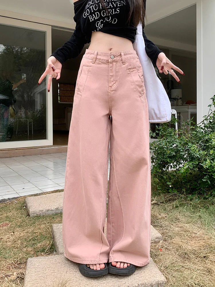 Fashion Wide Leg High Waist Street Denim Jean
