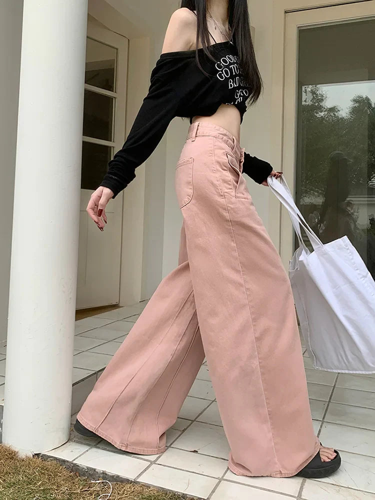 Fashion Wide Leg High Waist Street Denim Jean