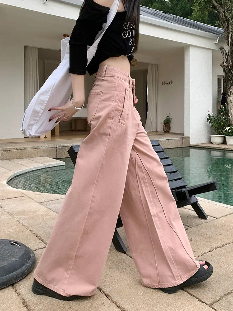 Fashion Wide Leg High Waist Street Denim Jean