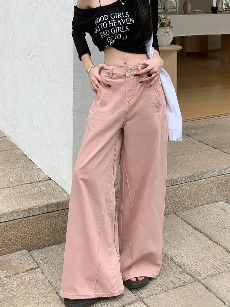 Fashion Wide Leg High Waist Street Denim Jean