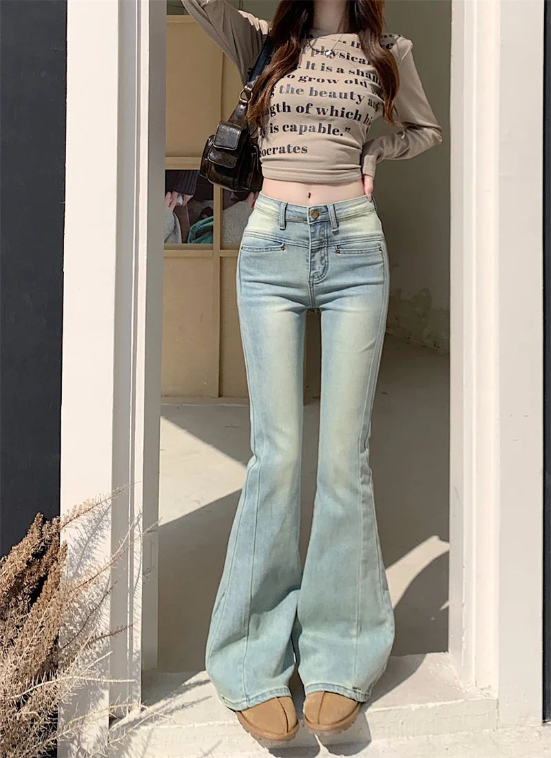 Blue Flare Stretch Slim Street Denim Jean