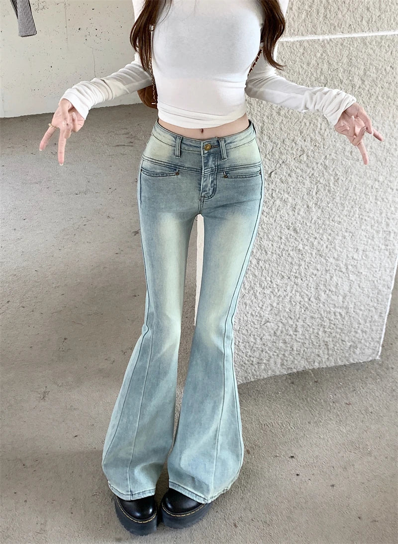 Blue Flare Stretch Slim Street Denim Jean