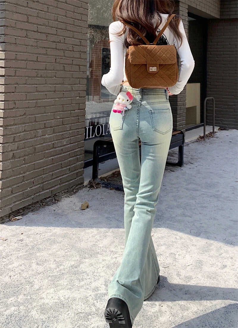 Blue Flare Stretch Slim Street Denim Jean