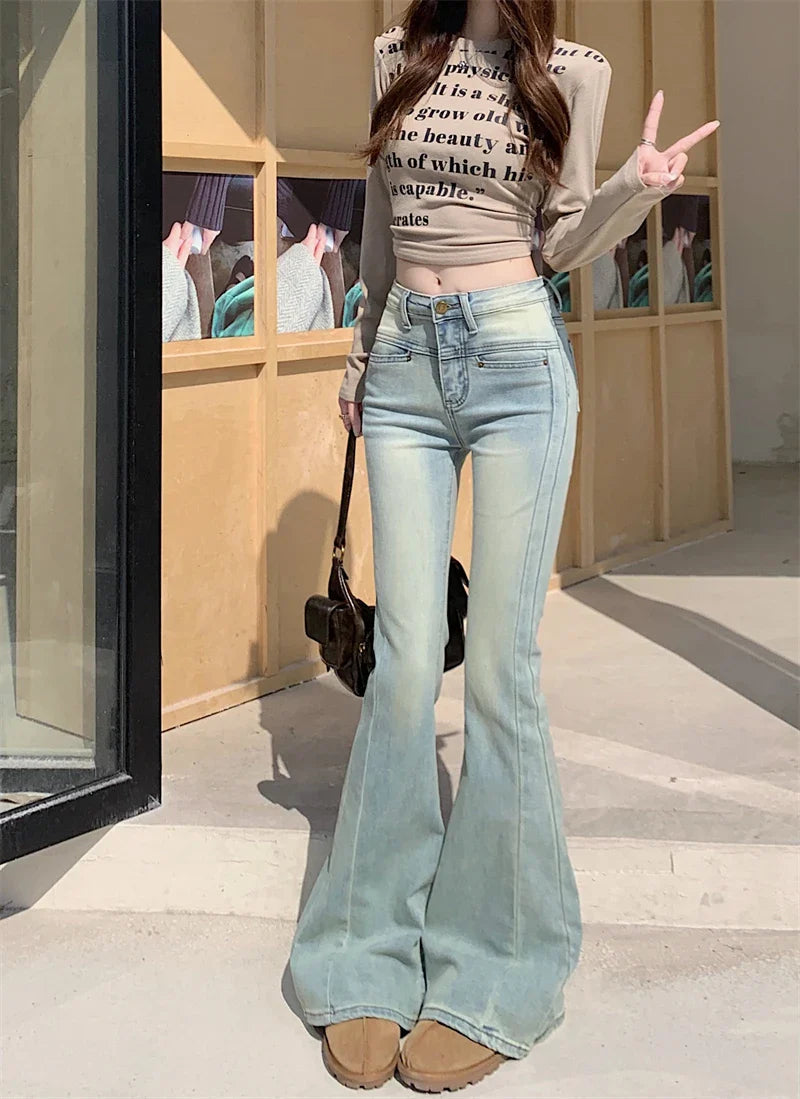 Blue Flare Stretch Slim Street Denim Jean