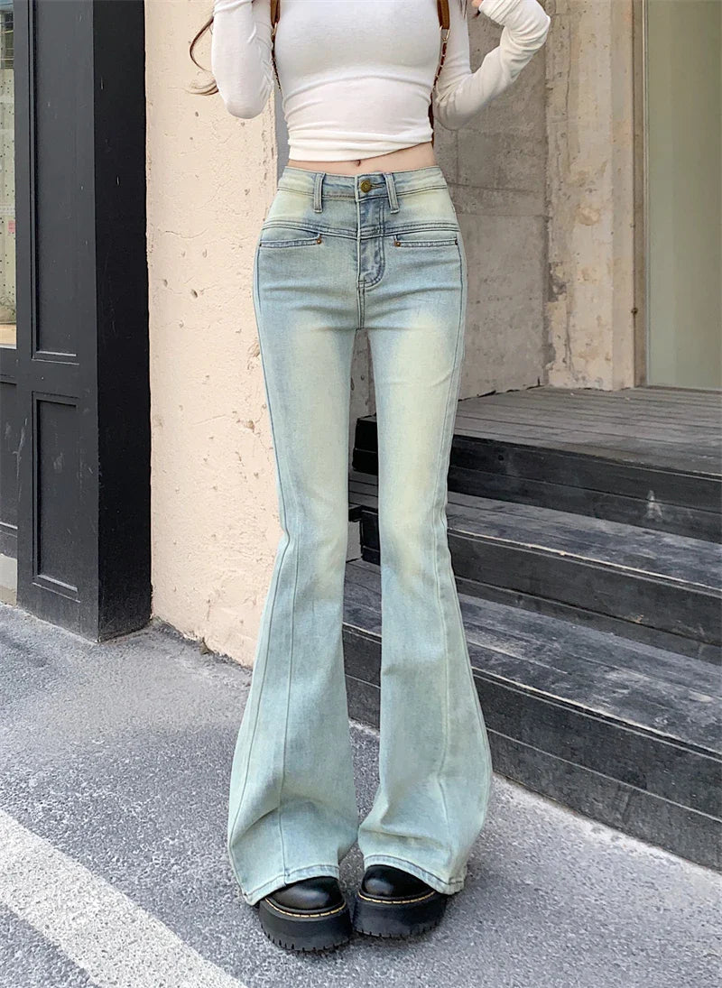 Blue Flare Stretch Slim Street Denim Jean
