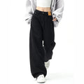 Black Baggy High Waist Straight Jean