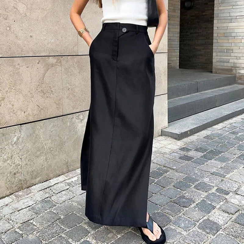 Loose Elegant Ankle Length Everyday Skirt