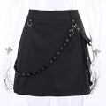 Black Irregular Pleated A Line Gothic Mini Dress
