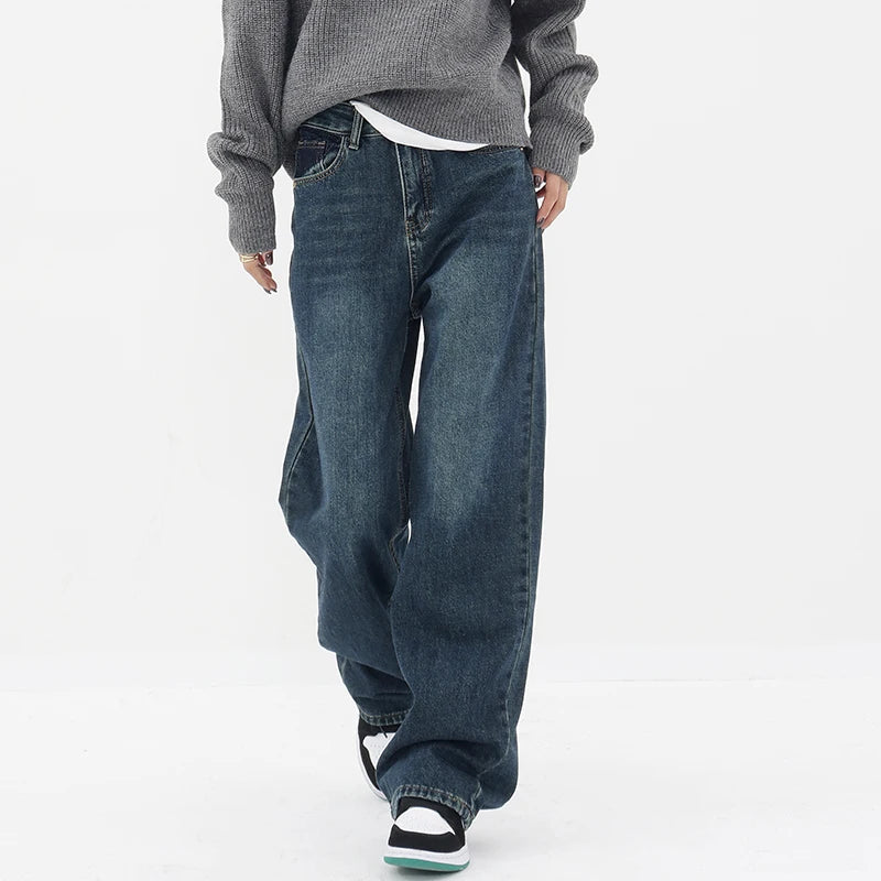 Fashion Street Wide Leg Denim Style Jean