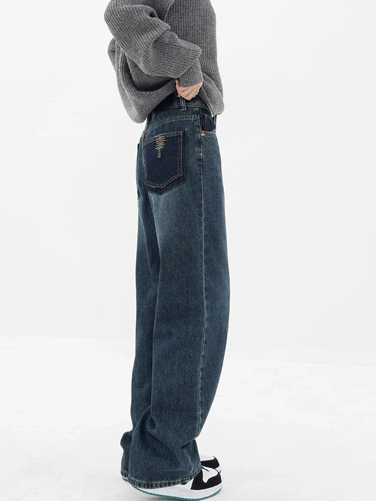 Fashion Street Wide Leg Denim Style Jean