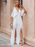 Solid Color Beach Style Maxi Dress