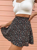 Boho High Waist Pleated Beach Frill Mini Skirt