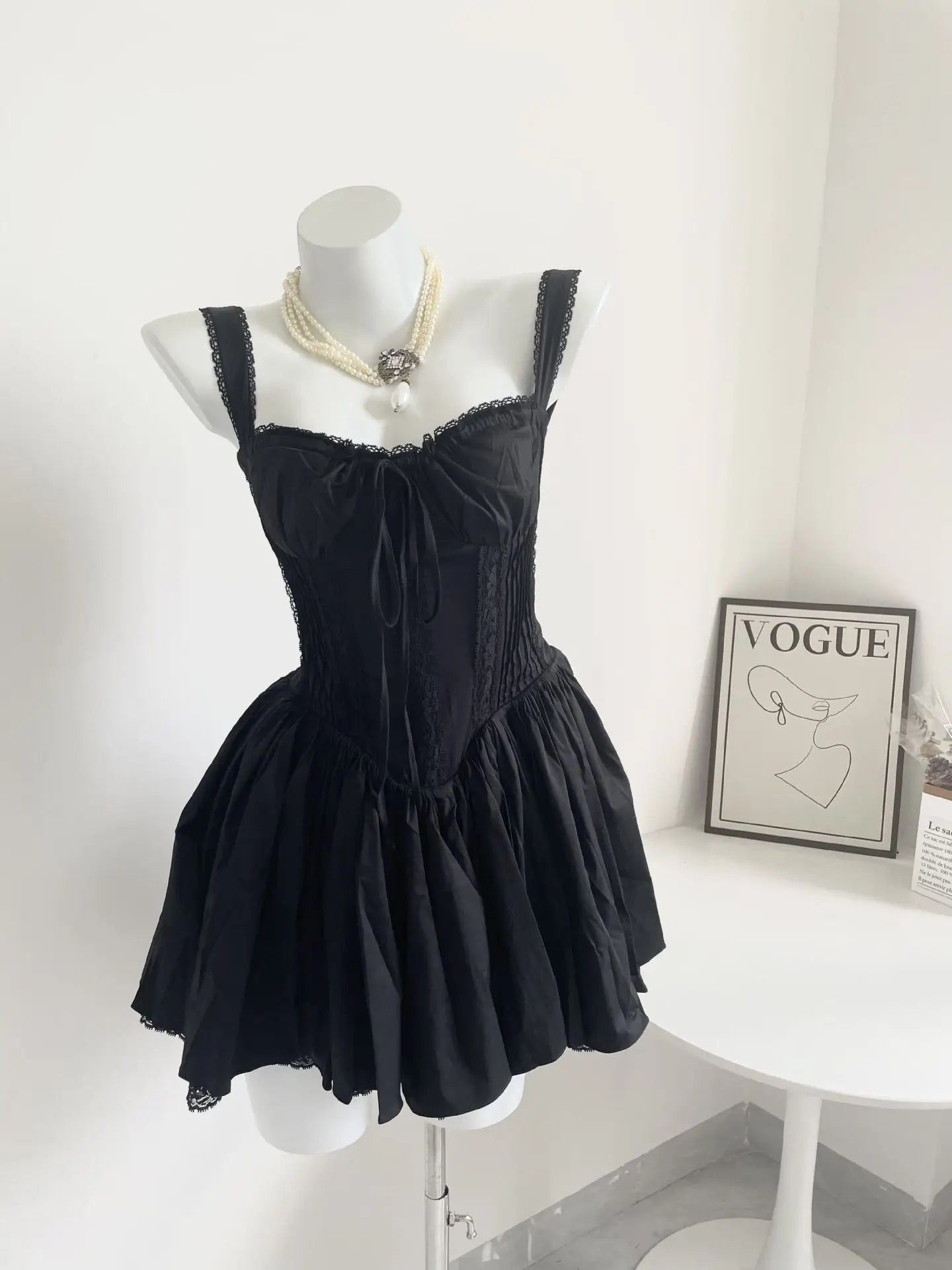 Boho Corset Mini Dress with Straps Party Dress