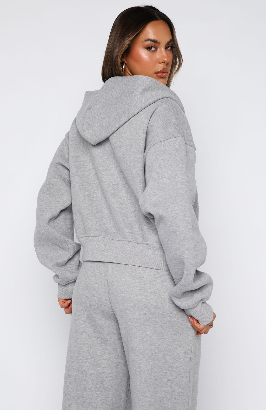 Come A Long Way Boxy Grey Marle Hoodie
