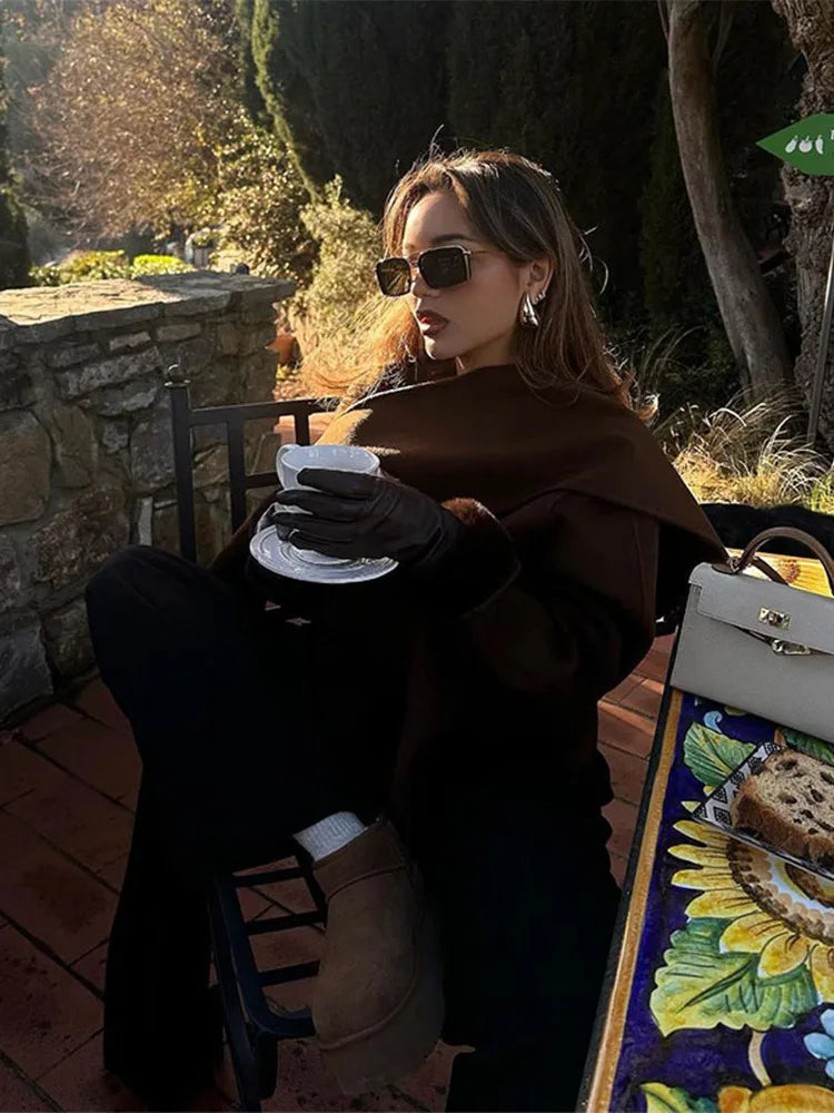 Brown Short Wool Coat