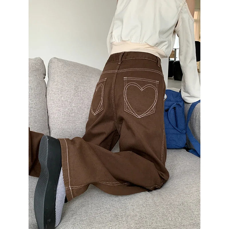Brown High Waist Vintage Straight Jean