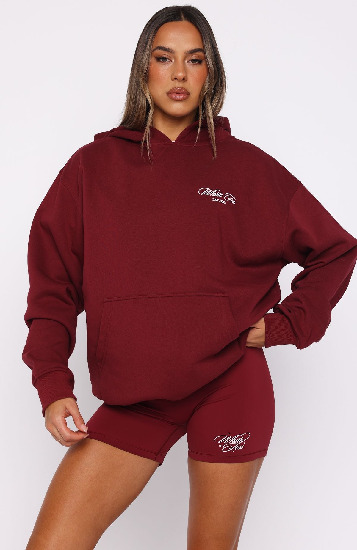 Love You Regardless Oversized Burgundy Hoodie