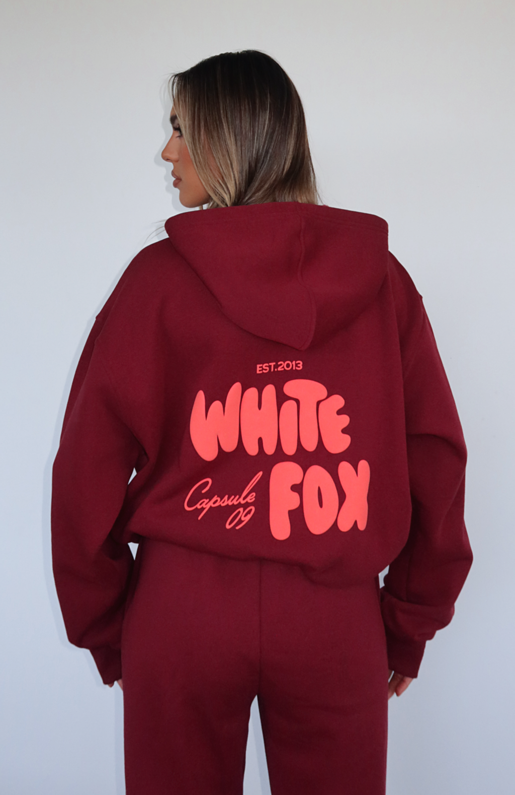 Capsule 9 Star Moment Oversized Burgundy Hoodie