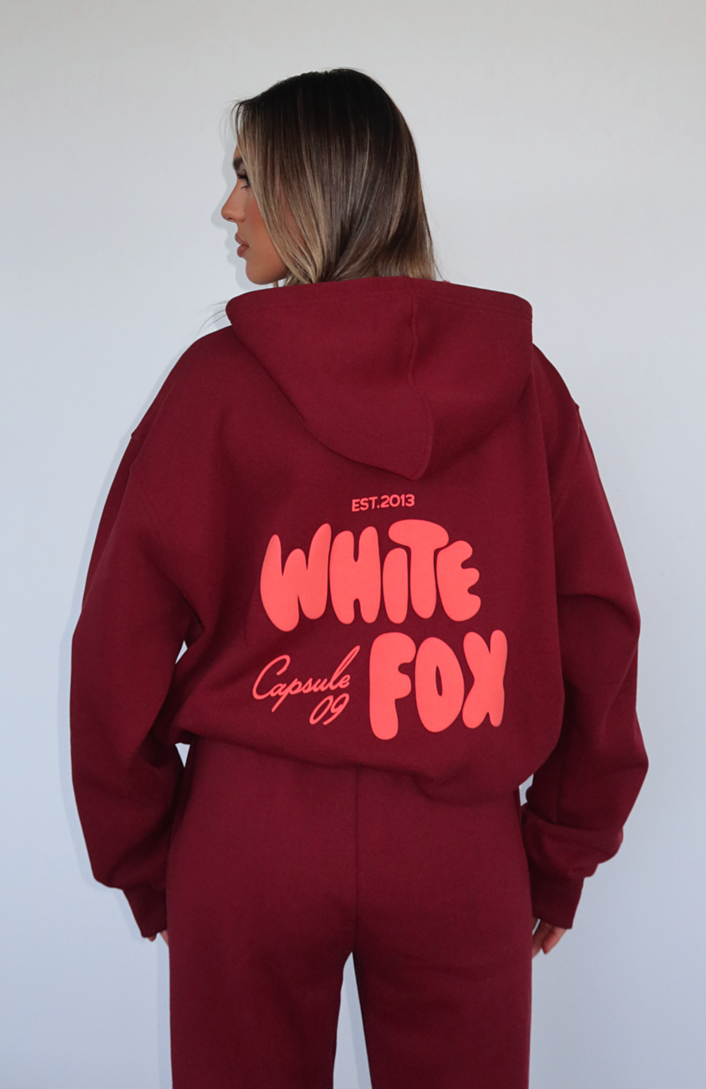 Capsule 9 Star Moment Oversized Burgundy Hoodie