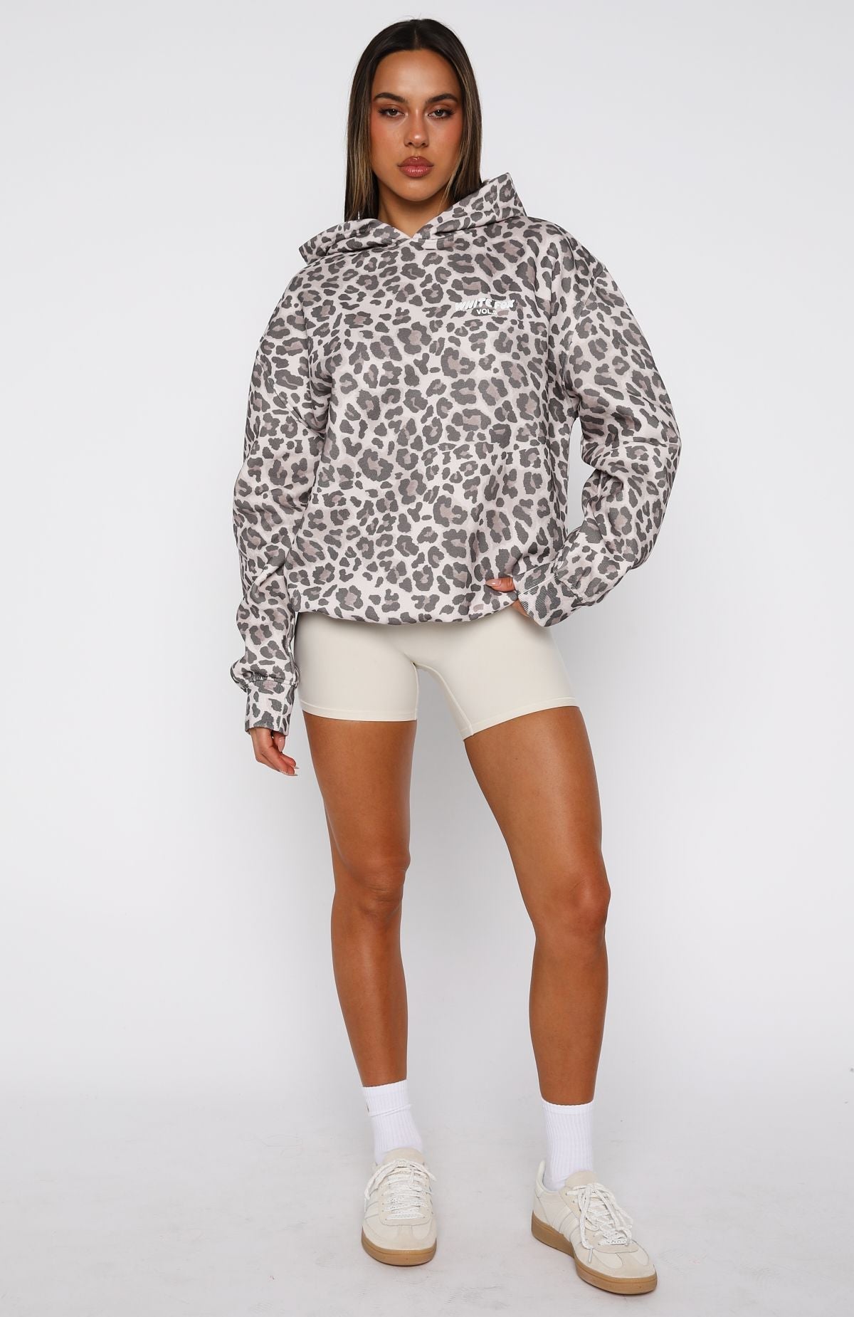 Offstage Printed Oversized Leopard Hoodie