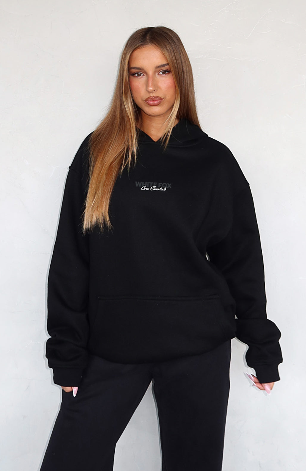Core Essentials Oversized Black Hoodie