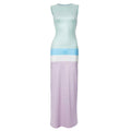 Macaron Sleeveless Round Neck Sweet Maxi Dress
