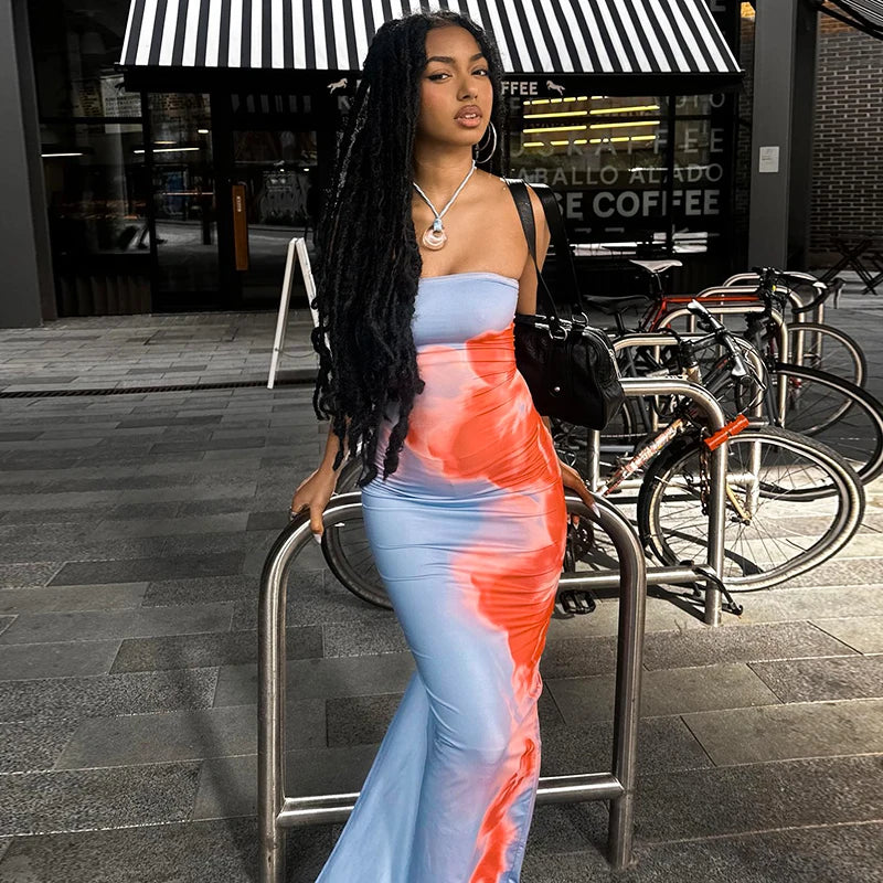 Vibrant Playful Chic Stretchy Sensational Maxi Dress