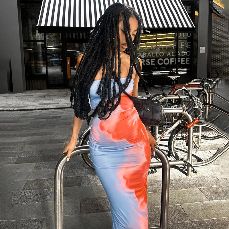 Vibrant Playful Chic Stretchy Sensational Maxi Dress