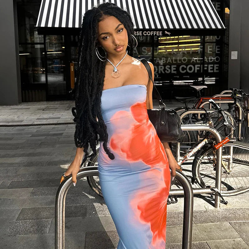 Vibrant Playful Chic Stretchy Sensational Maxi Dress