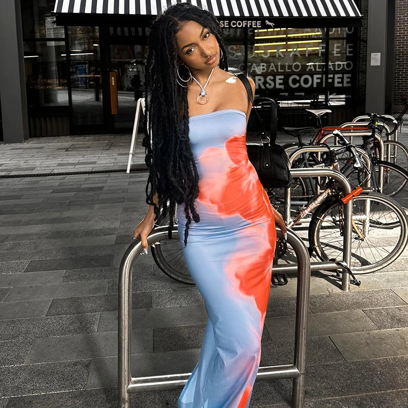 Vibrant Playful Chic Stretchy Sensational Maxi Dress