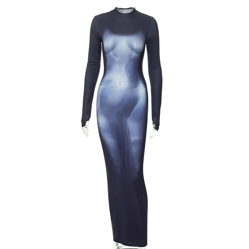 Bodycon Streetwear Long Sleeve Summer Maxi Dress