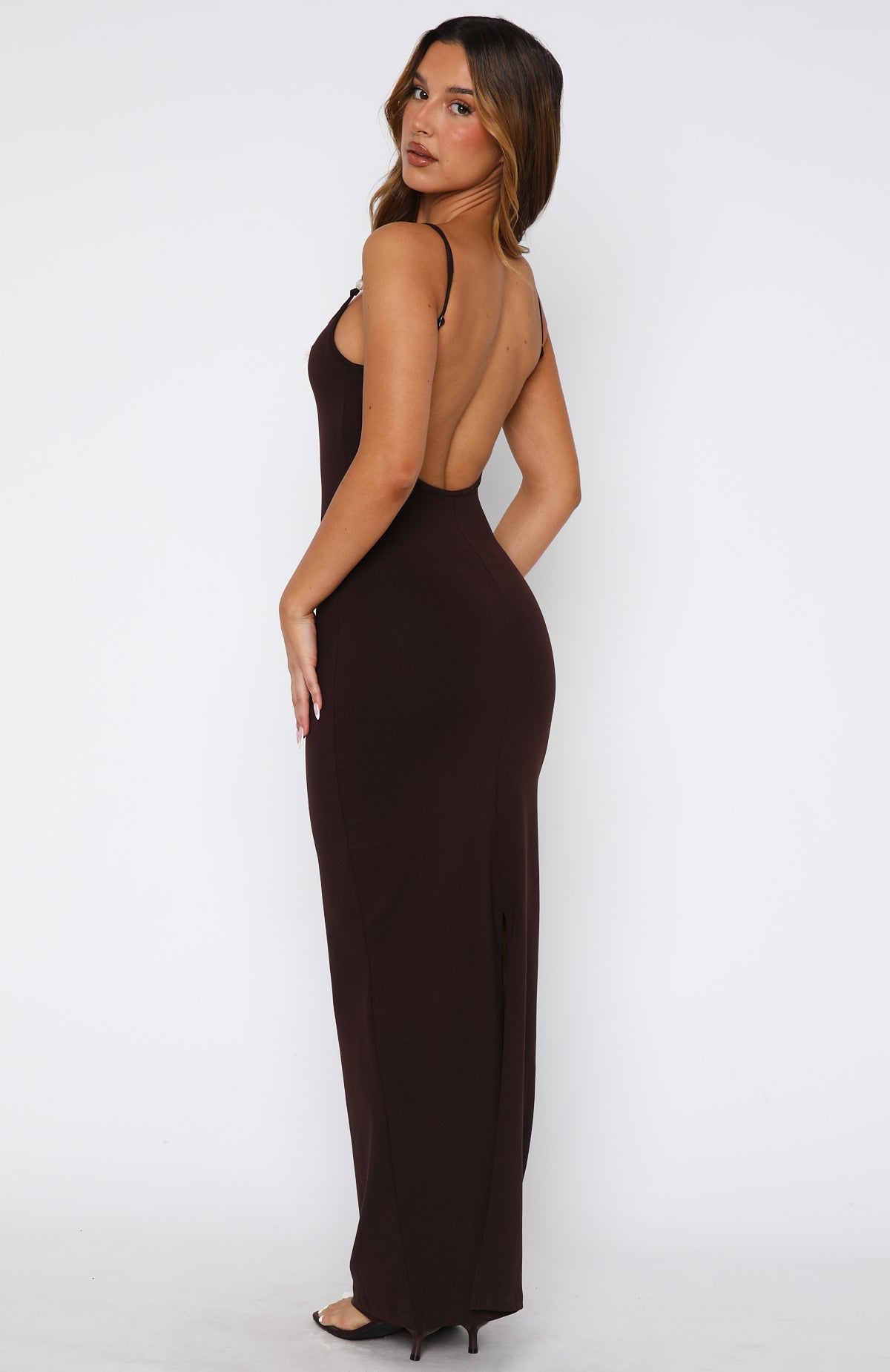 Dark Chocolate Trusting You Sleek Maxi Dress