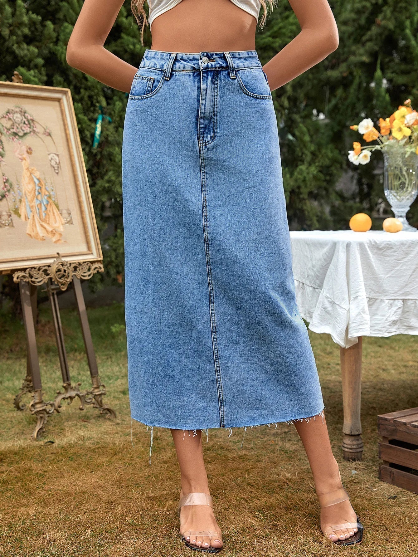 Knitted Sheer Elastic Translucent Club Party Skirt