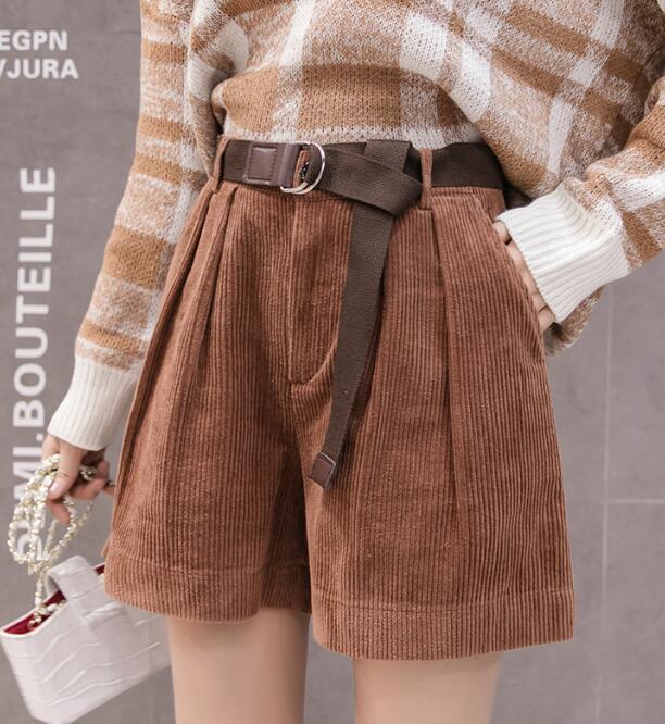 Corduroy High Waist Warm Winter Short
