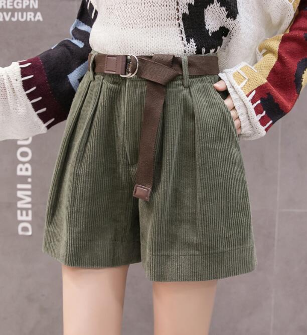 Corduroy High Waist Warm Winter Short