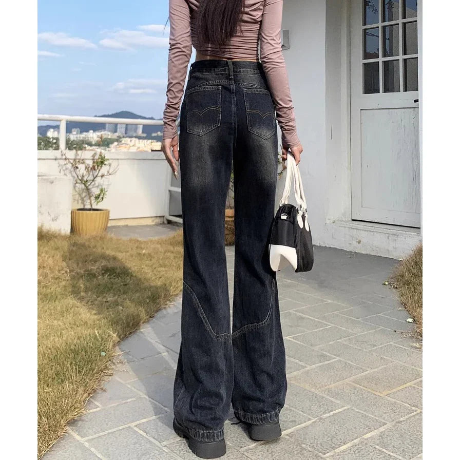 Spanish Style Loose Flared Retro Denim Jean