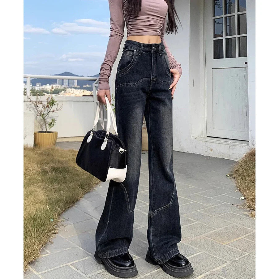 Spanish Style Loose Flared Retro Denim Jean