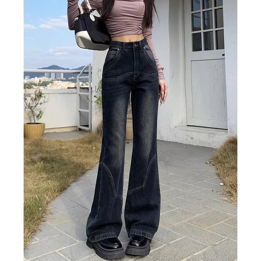 Spanish Style Loose Flared Retro Denim Jean