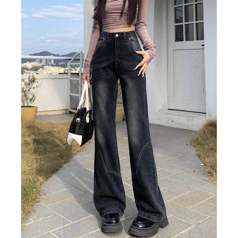 Spanish Style Loose Flared Retro Denim Jean