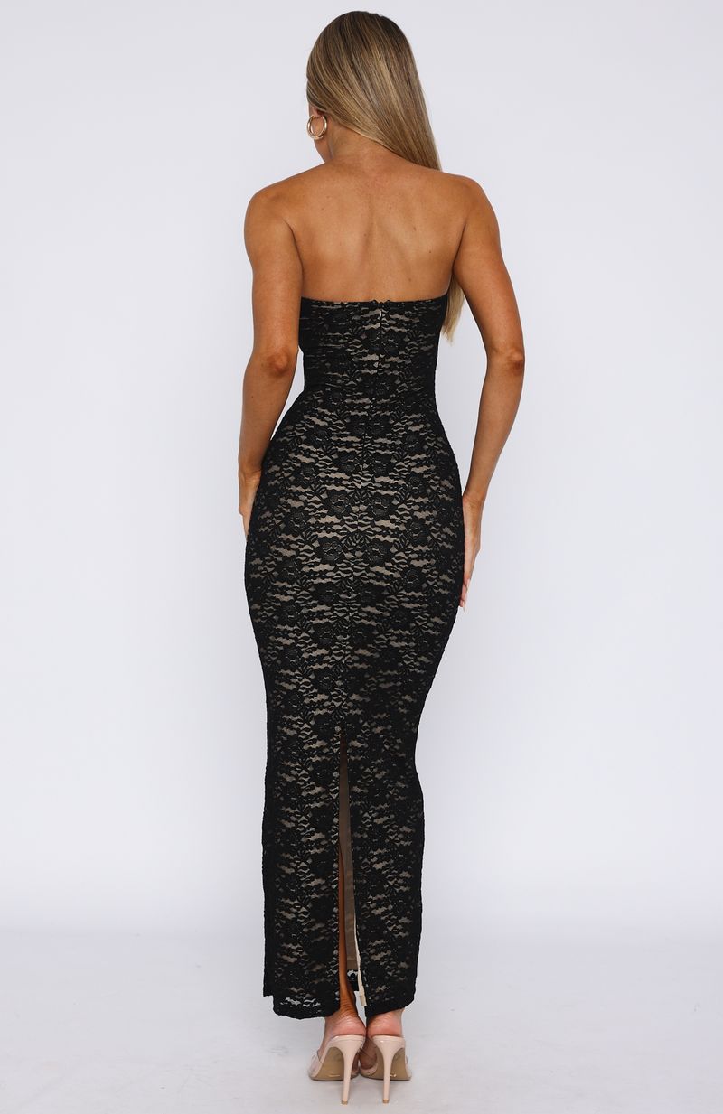 Black Mad Love Strapless Sleek Maxi Dress