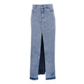 Cotton Retro Long A-Line Split Denim Maxi Dress