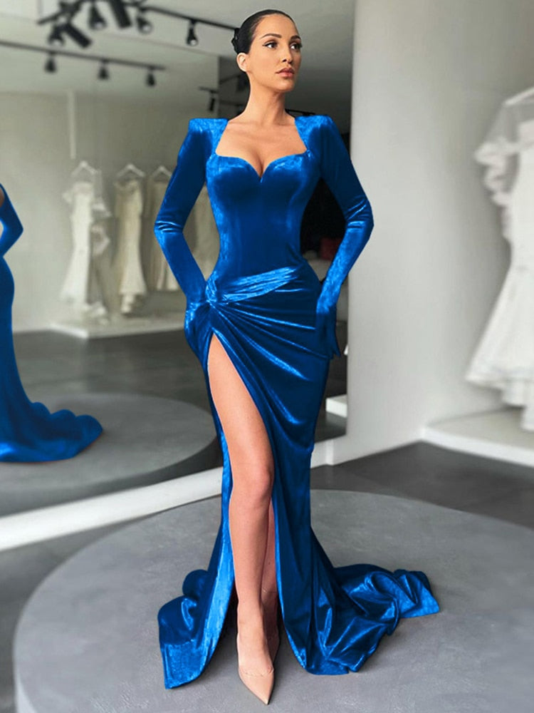Elegant Evening Club Gown Maxi Dress