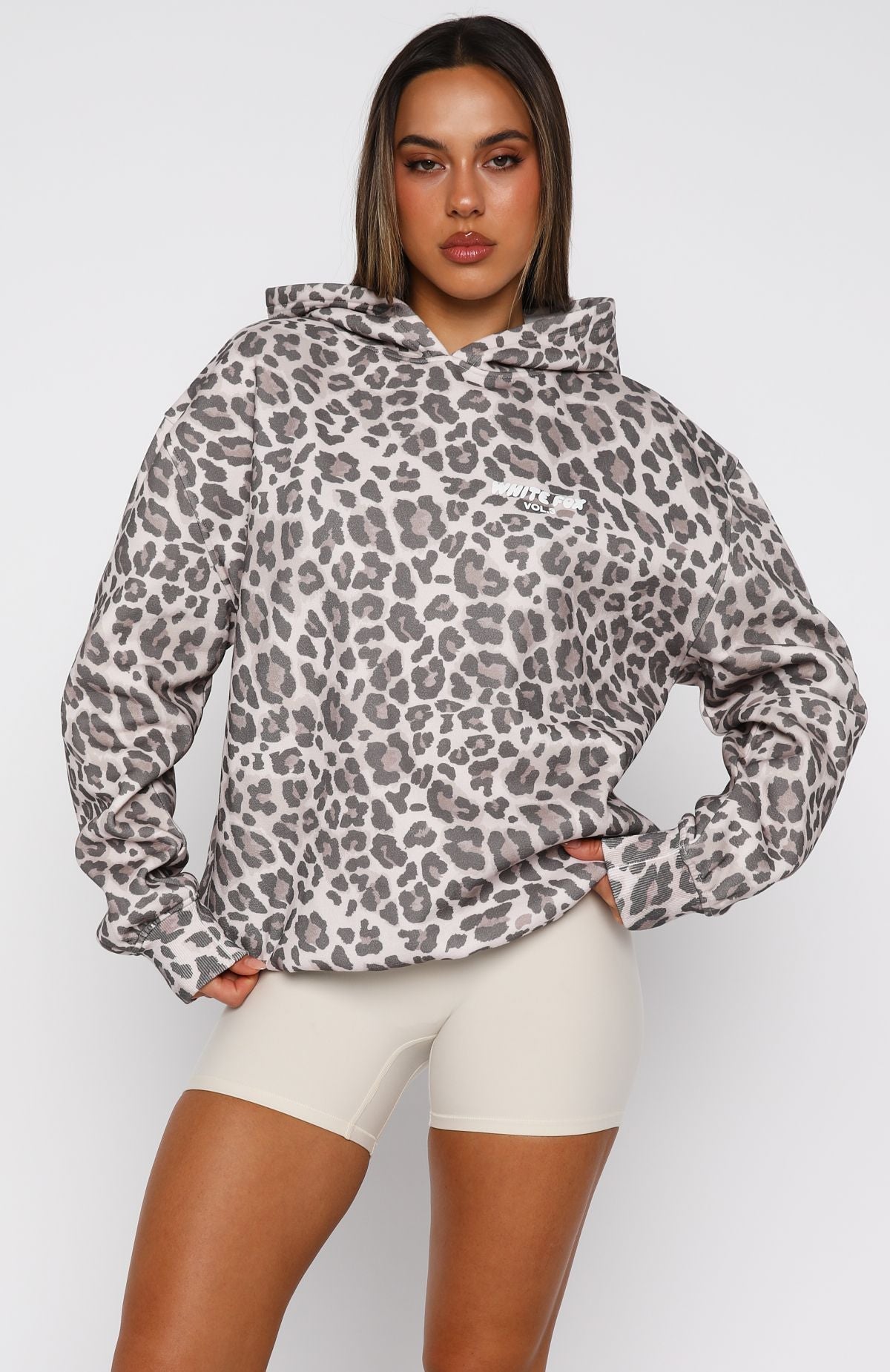 Offstage Printed Oversized Leopard Hoodie