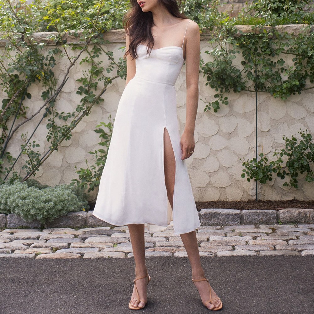 Printed Chiffon Sleeveless Slit Midi Dress