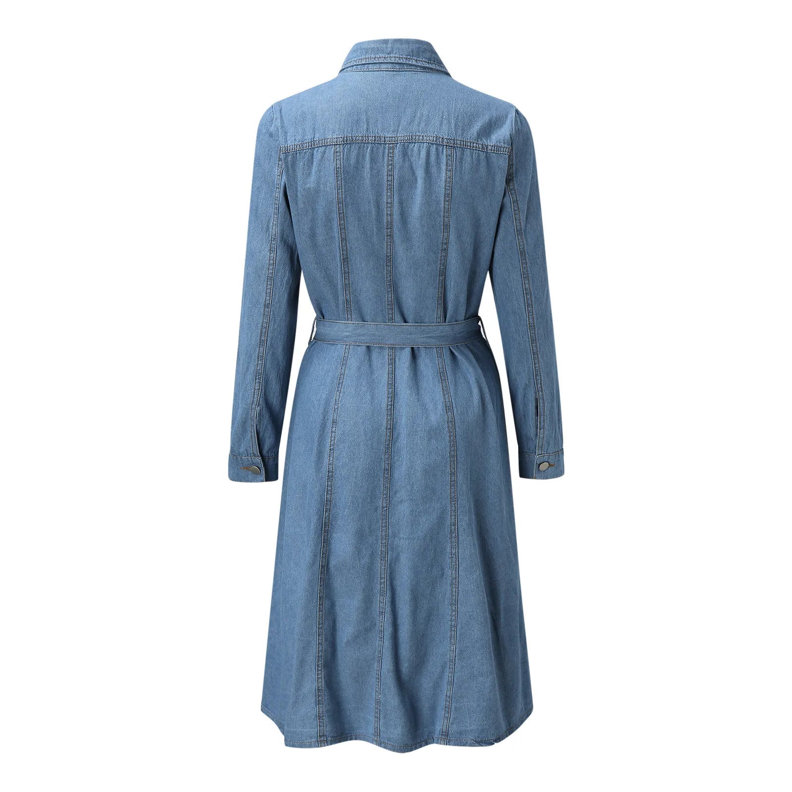Denim Retro Casual Slim Midi Dress